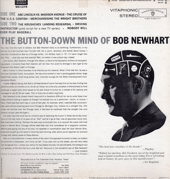 Bob Newhart : The Button-Down Mind Of Bob Newhart (LP,Album,Stereo)