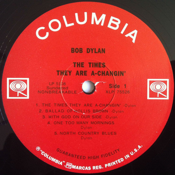 Bob Dylan : The Times They Are A-Changin' (LP,Album,Reissue,Mono)