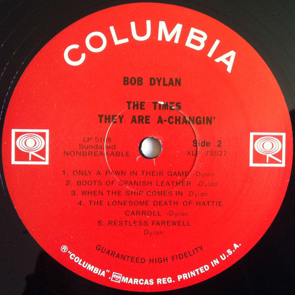 Bob Dylan : The Times They Are A-Changin' (LP,Album,Reissue,Mono)