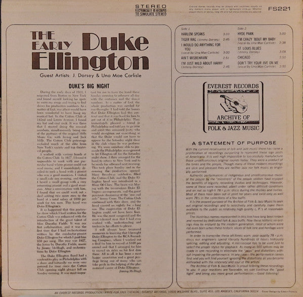 Duke Ellington : The Early Duke Ellington (LP,Compilation)