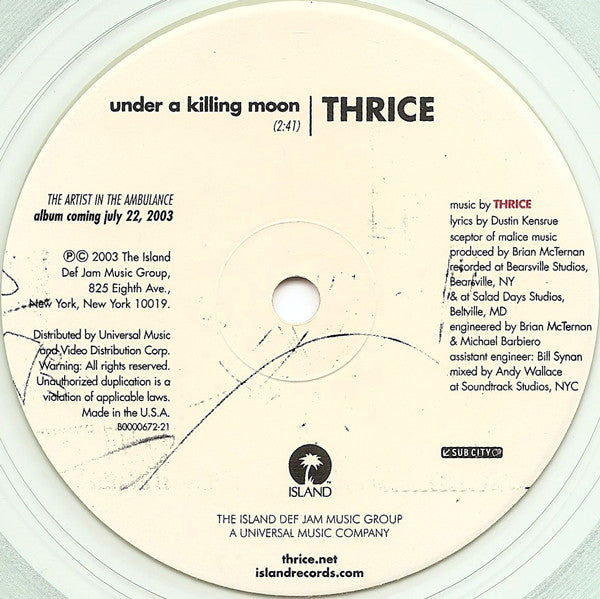 Thrice / Thursday : Under A Killing Moon / For The Workforce, Drowning (7", Single, Ltd, Cle)