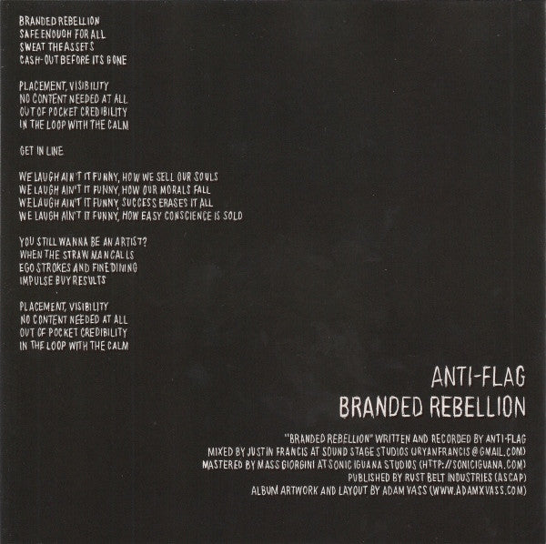 Anti-Flag + Hostage Calm : Anti-Flag + Hostage Calm (7",45 RPM,Single Sided,Etched)